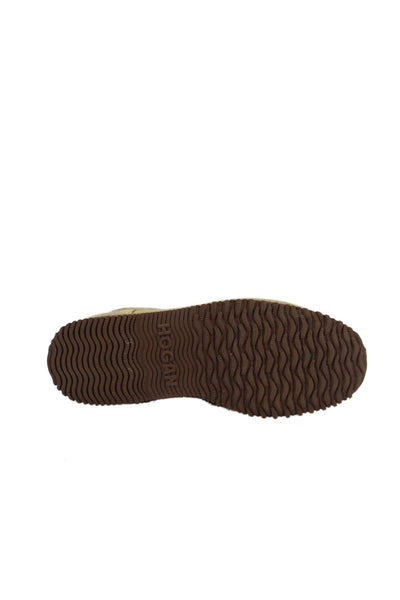 Hogan Womens Suede Lace Up Low Top Sneakers Beige Size 35.5 5.5