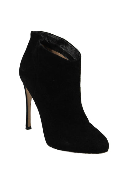 Gianvito Rossi Womens Suede Pull On Stiletto Ankle Boots Black Size 37 7