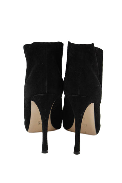 Gianvito Rossi Womens Suede Pull On Stiletto Ankle Boots Black Size 37 7
