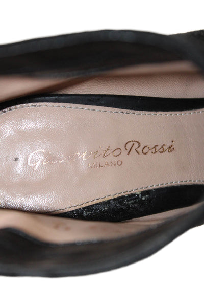 Gianvito Rossi Womens Suede Pull On Stiletto Ankle Boots Black Size 37 7