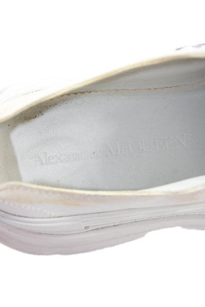 Alexander McQueen Womens Platform Low Top Lace Up Sneakers White Size 38 8 D