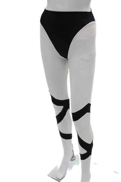 Port De O Bras Women Leggings Black Polyamide Colorblock Size XS