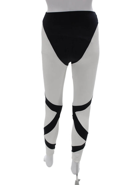 Port De O Bras Women Leggings Black Polyamide Colorblock Size XS