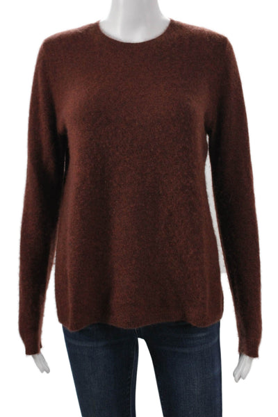 CO Womens Pullover Sweater Cashmere Silk Brown Crewneck Long Sleeve Size S