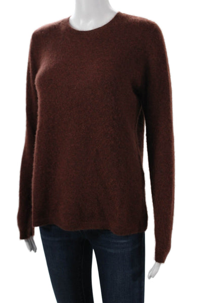 CO Womens Pullover Sweater Cashmere Silk Brown Crewneck Long Sleeve Size S