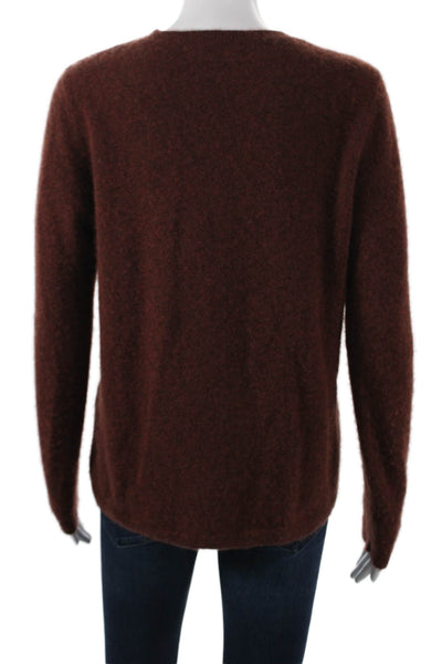 CO Womens Pullover Sweater Cashmere Silk Brown Crewneck Long Sleeve Size S