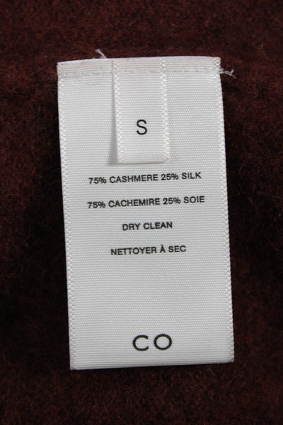 CO Womens Pullover Sweater Cashmere Silk Brown Crewneck Long Sleeve Size S