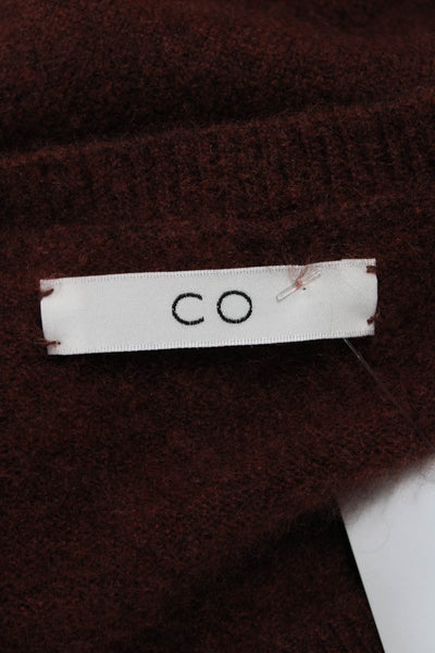CO Womens Pullover Sweater Cashmere Silk Brown Crewneck Long Sleeve Size S