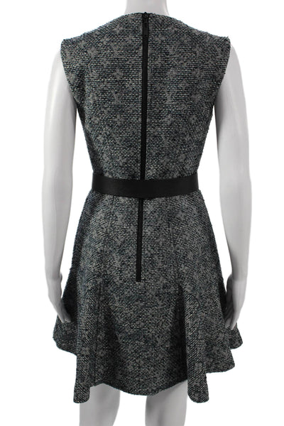 Louis Vuitton Womens Fit & Flare Gray Wool Sleeveless Dress Zip Size 36