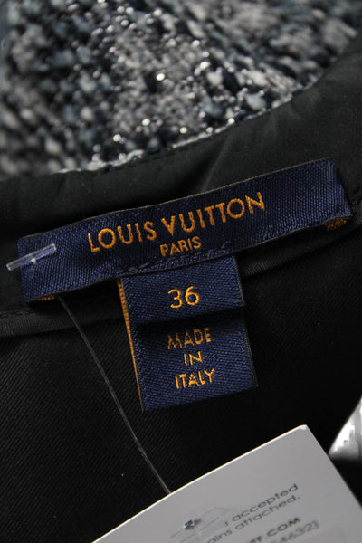 Louis Vuitton Womens Fit & Flare Gray Wool Sleeveless Dress Zip Size 36