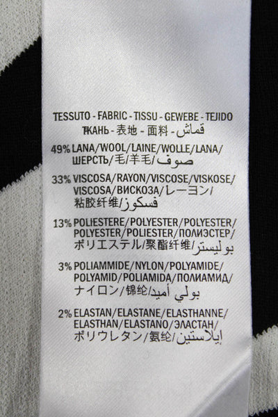 Alexander McQueen Womens Fit & Flare Houndstooth Black Wool Dress Size M