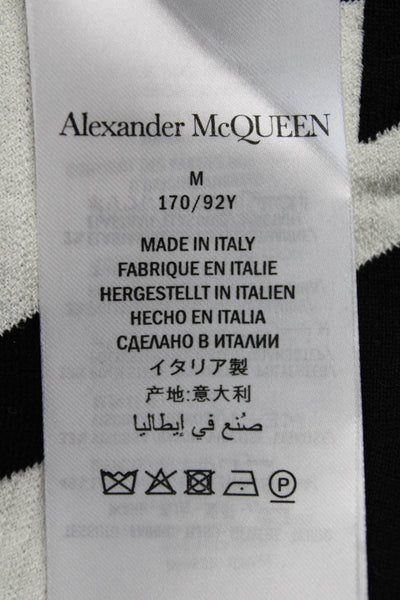 Alexander McQueen Womens Fit & Flare Houndstooth Black Wool Dress Size M