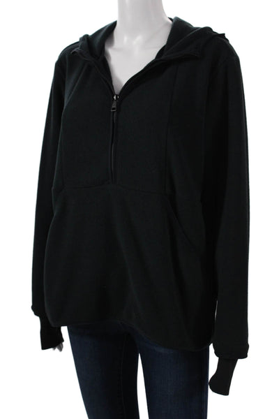 Beyond Yoga Womens Pullover Hoodie Black Cotton Hooded Long Sleeve Size XS