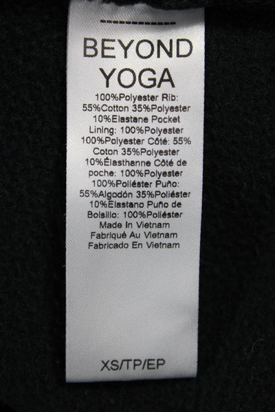 Beyond Yoga Womens Pullover Hoodie Black Cotton Hooded Long Sleeve Size XS