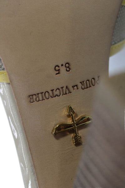 Pour la Victoire Womens Pointed Toe Ankle Strap Heels Beige Size 8.5