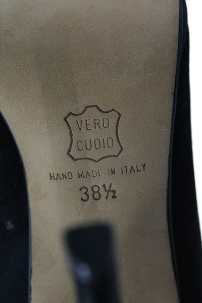 Vanessa Noel Womens Satin Pointed Toe Heels Black Size 8.5