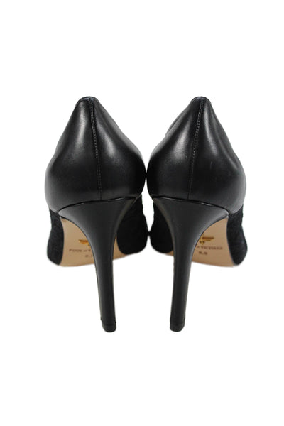 Pour la Victoire Womens Mesh Lace Detail Pointed Toe Stilettos Black Size 8.5