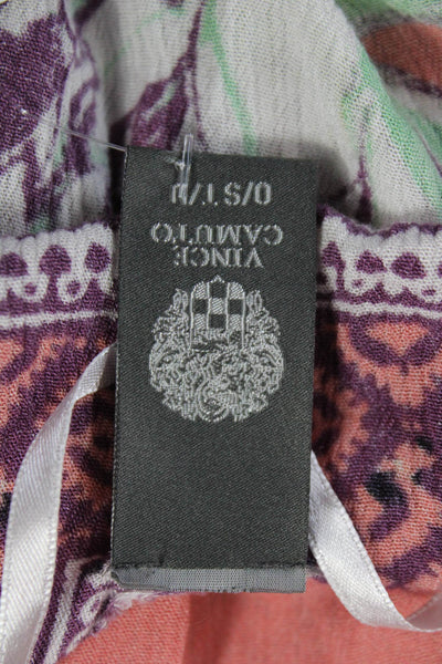 Vince Camuto Women Kimono Cover Up Pink Floral Rayon Sleeveless Size One Size