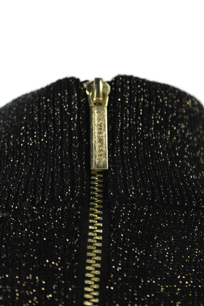 Michael Michael Kors Womens Bodycon Dress Black Long Sleeve High Neck Size XS