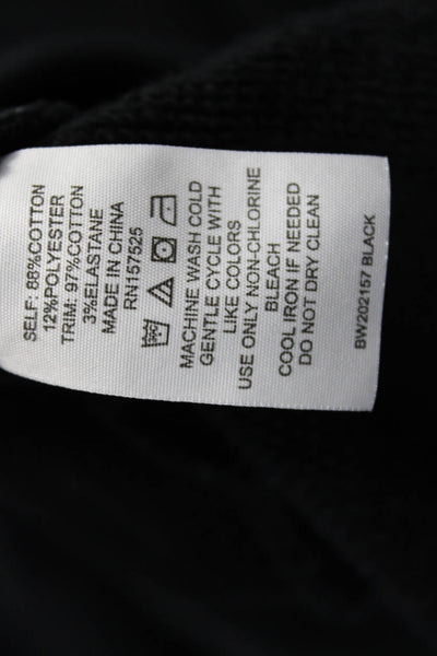 Wesley Womens Pullover Sweatshirt Black Cotton Crew Neck Long Sleeve Size L