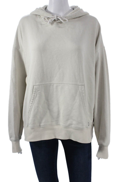 TNA Womens Beige Cotton Pullover Hoodie Crew Neck Long Sleeve Size 2