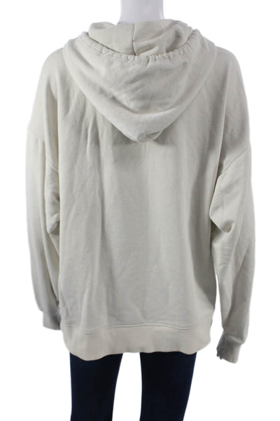 TNA Womens Beige Cotton Pullover Hoodie Crew Neck Long Sleeve Size 2