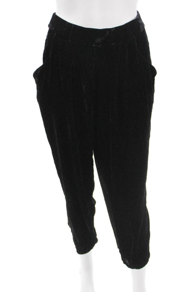 Eileen Fisher Women Ankle Pants Black Rayon Pull On Size L