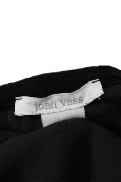 Joan Vass Women Tunic Black Scoop Neck Long Sleeve Pullover 80% Cotton Size 2