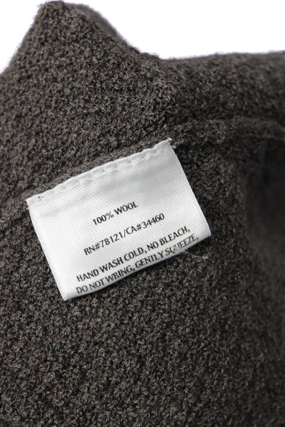 Eileen Fisher Women Sweater Dress Gray Wool Scoop Neck Long Sleeve Size L