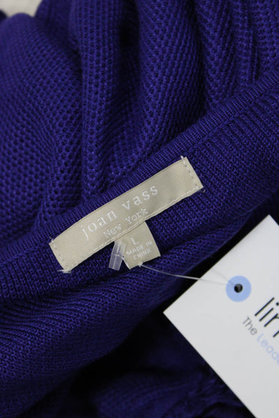 Joan Vass Womens Tunic Sweater Purple Rayon Long Sleeve Size L