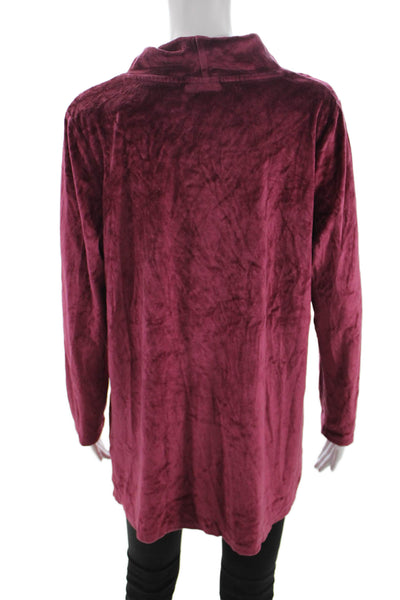 Pure Jill Womens Red Pima Cotton Cowl Neck Tunic Blouse Long Sleeve Size L