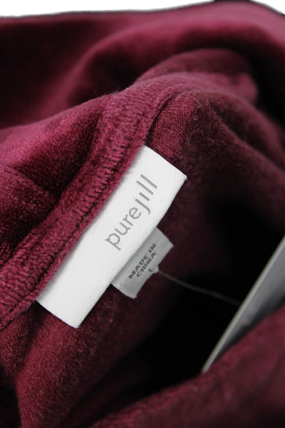 Pure Jill Womens Red Pima Cotton Cowl Neck Tunic Blouse Long Sleeve Size L