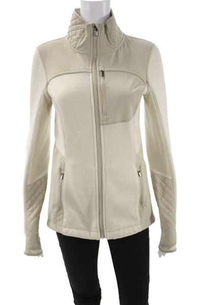Athleta Womens Beige Basic Jacket Long Sleeve Zip Size S