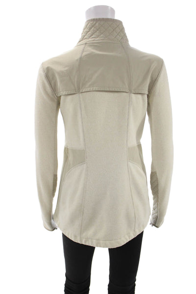 Athleta Womens Beige Basic Jacket Long Sleeve Zip Size S