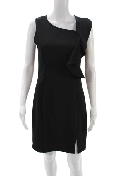 Papillon Blanc Women Sheath Dress Black Petite Size S