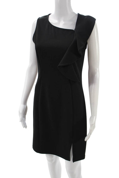 Papillon Blanc Women Sheath Dress Black Petite Size S