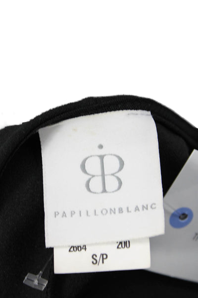Papillon Blanc Women Sheath Dress Black Petite Size S