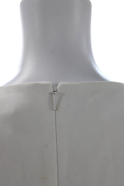 Ted Baker London Women A-Line Dress White Boat Neck Sleeveless Zip Size 2