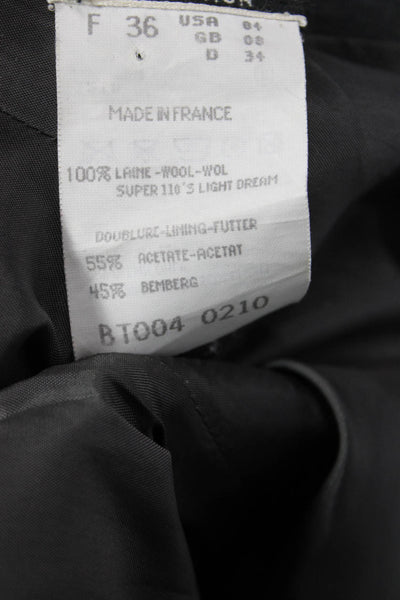 Guy Laroche Women Gray Wool Striped Straight Pencil Mini Skirt Zip Size 4