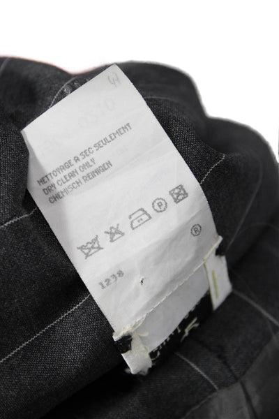 Guy Laroche Women Gray Wool Striped Straight Pencil Mini Skirt Zip Size 4