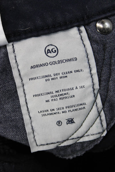 AG Adriano Goldschmied Womens Skinny Jeans Black Button Cotton Blend Size 27