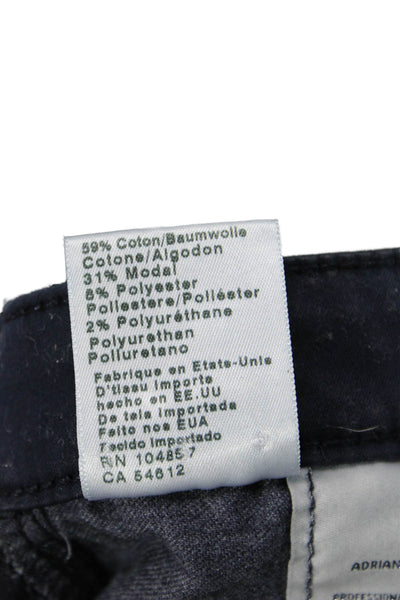 AG Adriano Goldschmied Womens Skinny Jeans Black Button Cotton Blend Size 27