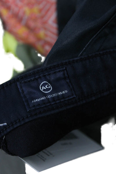 AG Adriano Goldschmied Womens Skinny Jeans Black Button Cotton Blend Size 27