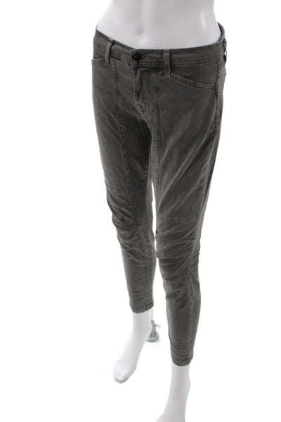 J Brand Womens Skinny Jeans Gray High Rise Button Cotton Size 26