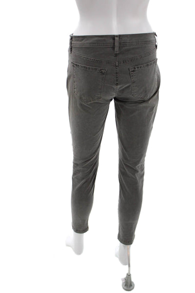 J Brand Womens Skinny Jeans Gray High Rise Button Cotton Size 26