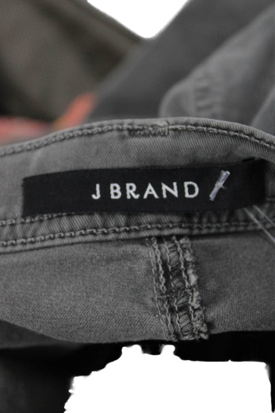 J Brand Womens Skinny Jeans Gray High Rise Button Cotton Size 26