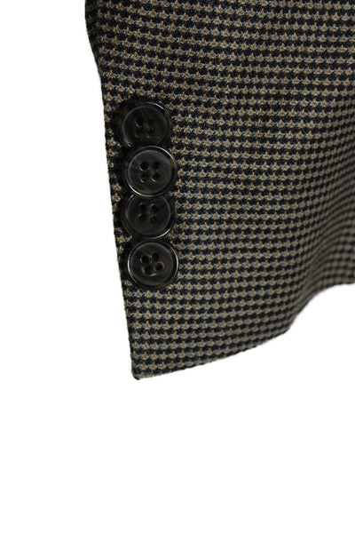 Joseph Abboud Mens Brown Silk Check Blazer Size 41