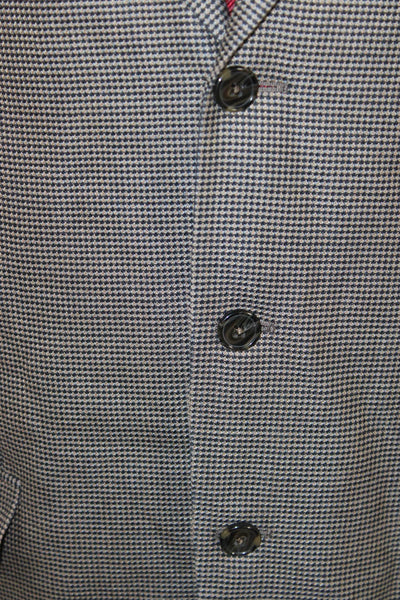 Joseph Abboud Mens Brown Silk Check Blazer Size 41