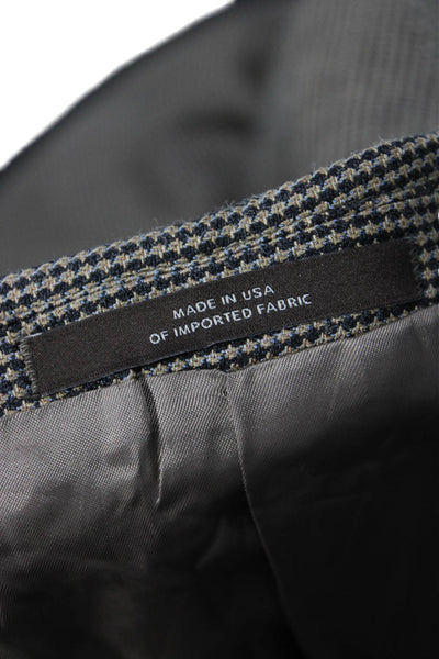 Joseph Abboud Mens Brown Silk Check Blazer Size 41
