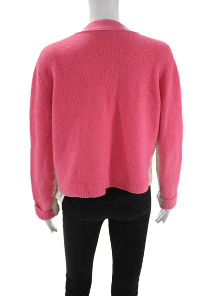 Aviu Womens Cashmere Pink V-Neck Solid Long Sleeve Cardigan Size 40